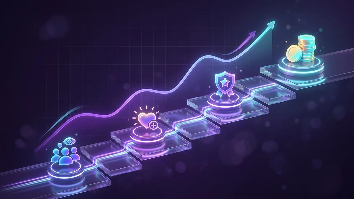 A roadmap from first viewers to Twitch Affiliate, illustrating how to grow on Twitch